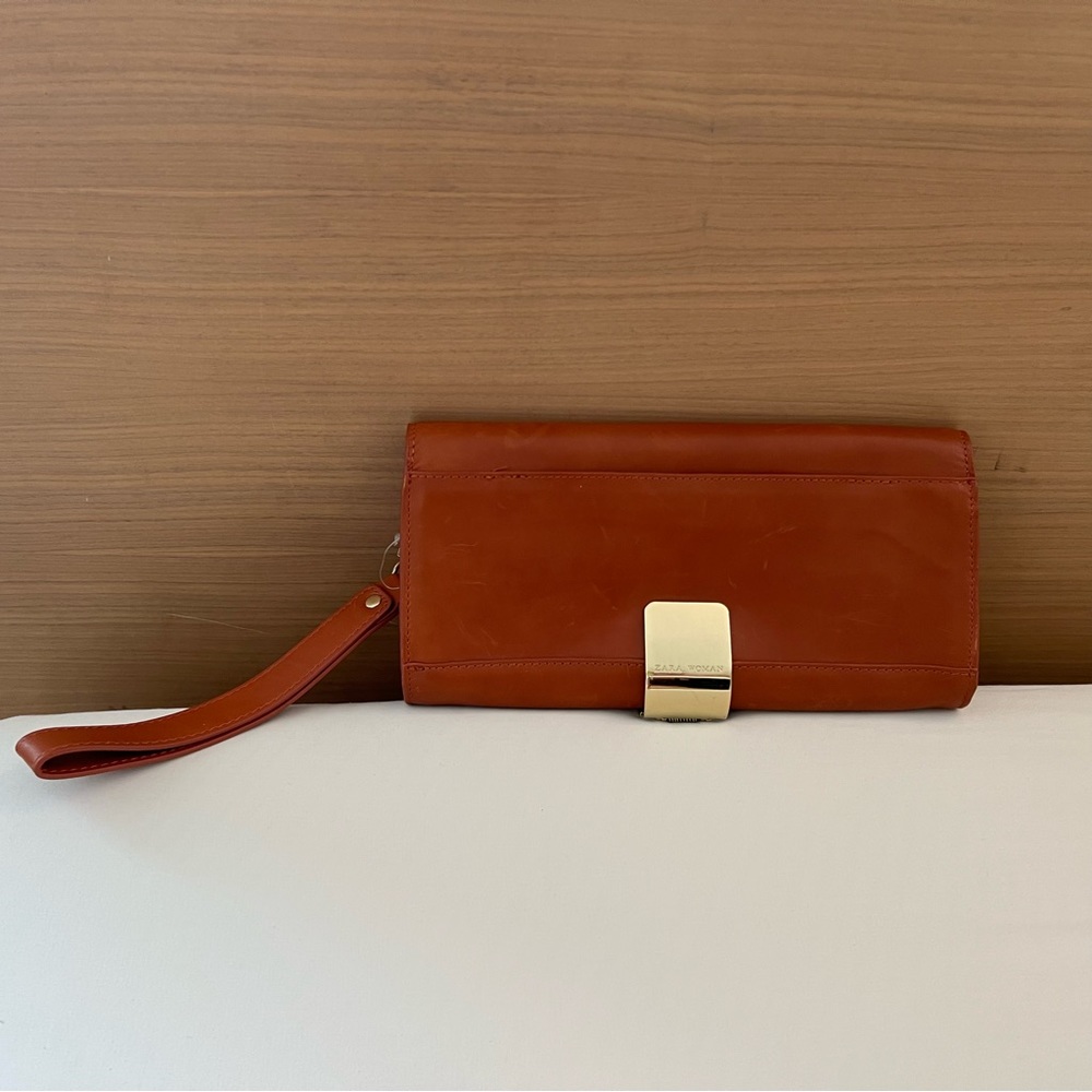 Zara soft leather clutch